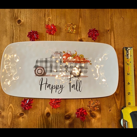 Buffalo Plaid Farm Truck with Pumpkin Serving Tray - Picture 3 of 6